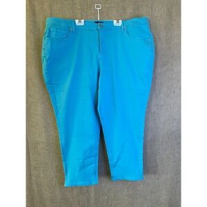 Jason Wu Capri Pants Cropped Denim Blue Plus Size‎ 24WP